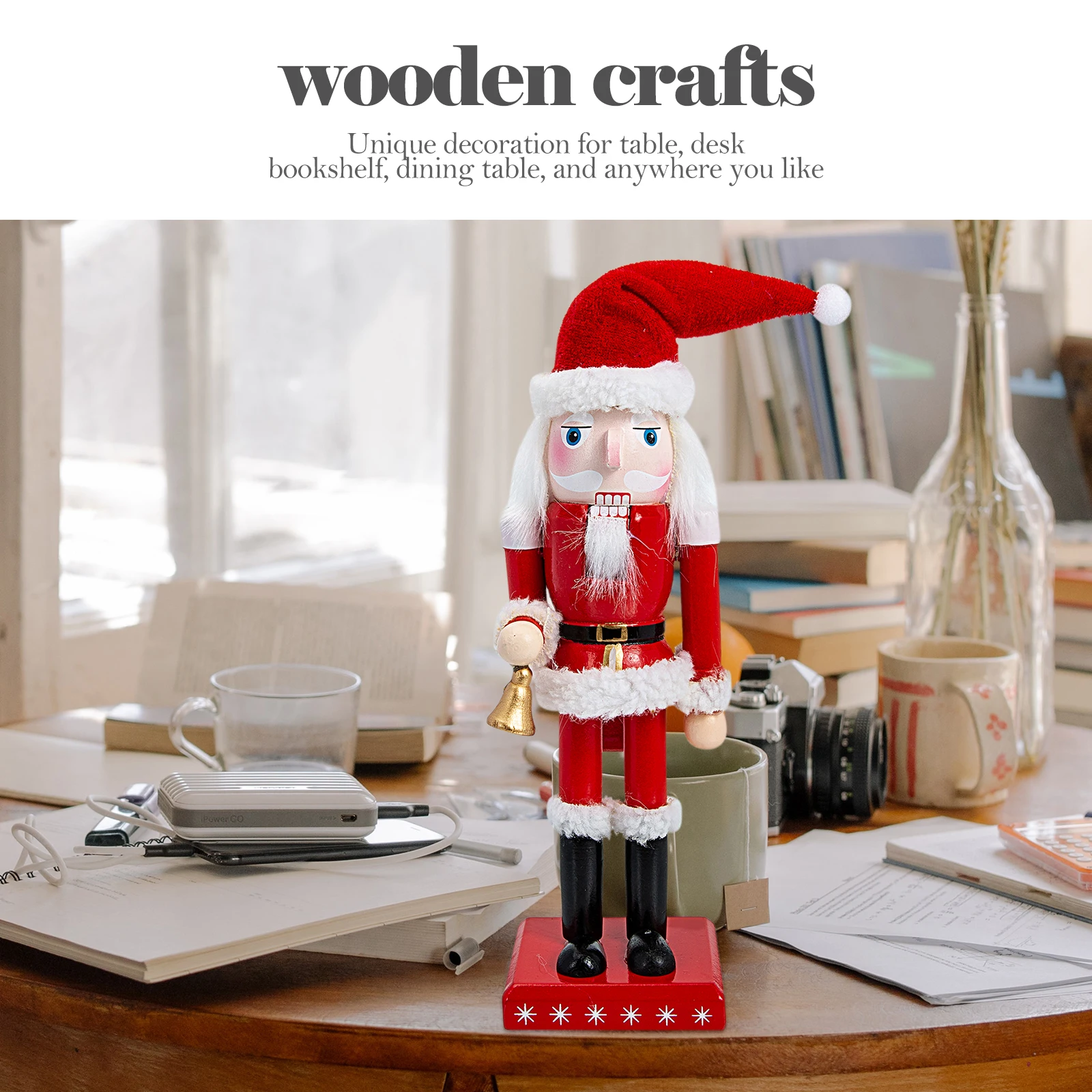 

Nutcracker Decor Christmas Wood Santa Claus Nutcracker Ornament Premium Desktop Xmas Home Decorations Walnut Ornament