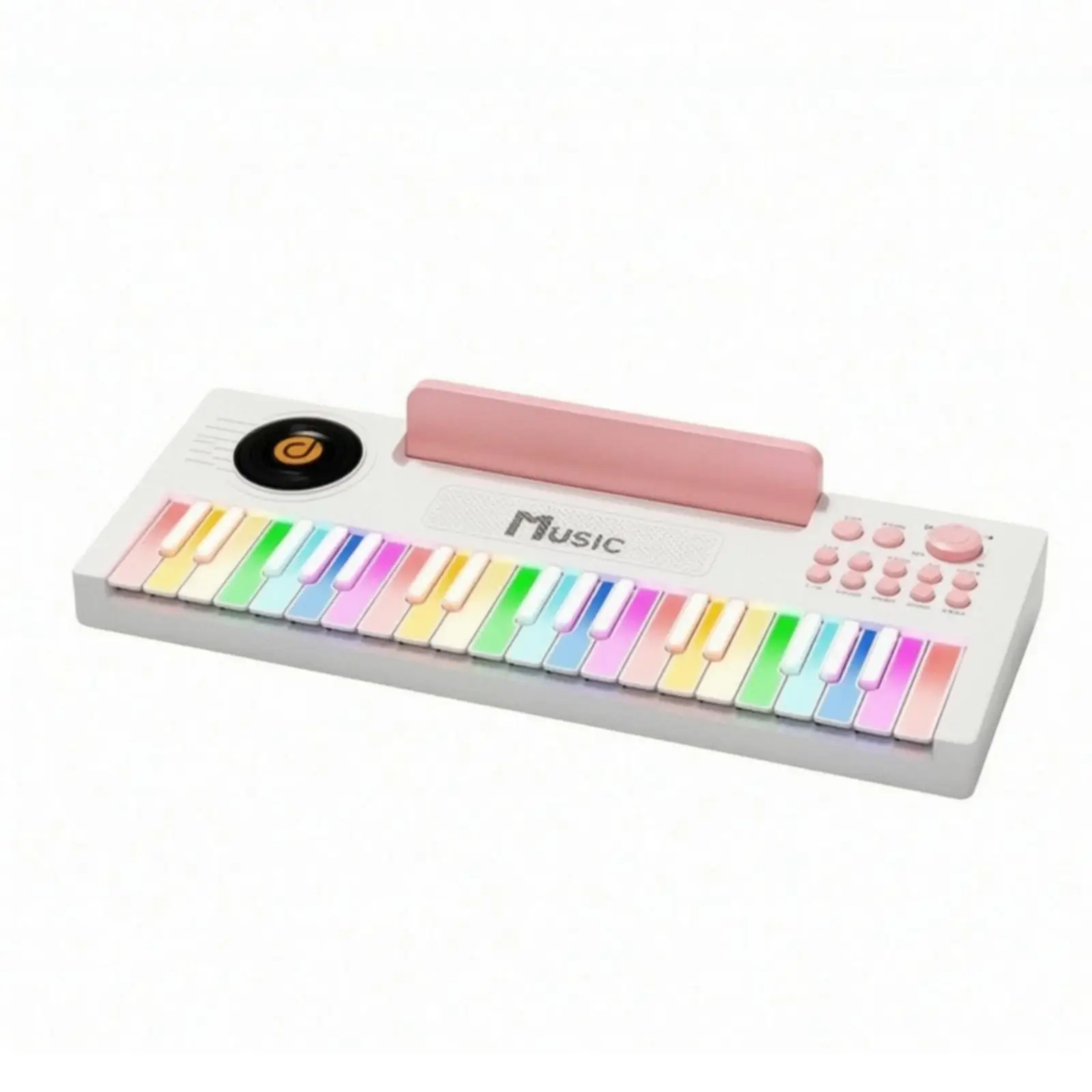 Kids Piano Keyboard with Drum Pad | Illuminated Learning Keys, Interactive, young child Keyboard Piano with Music Stand, for
