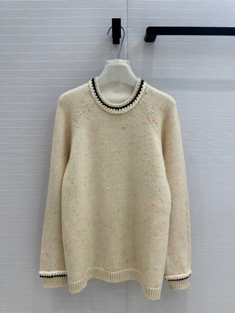 2025 New Spring Fashion Fancy Yarn Long Pullover Women Knit Sweater Crochet O-neck Long Sleeve Chic Cute Loose Knitwear