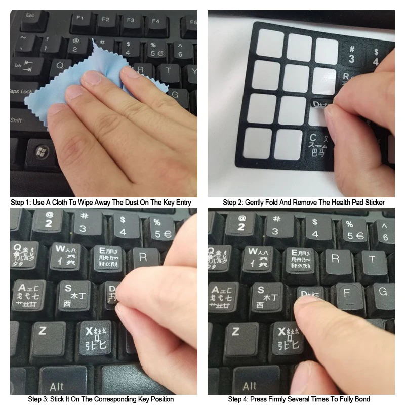 Ukraine Language Ukrainian Keyboard Sticker Alphabet Black Background for PC Laptop Accessorie Computer Keyboard Universal
