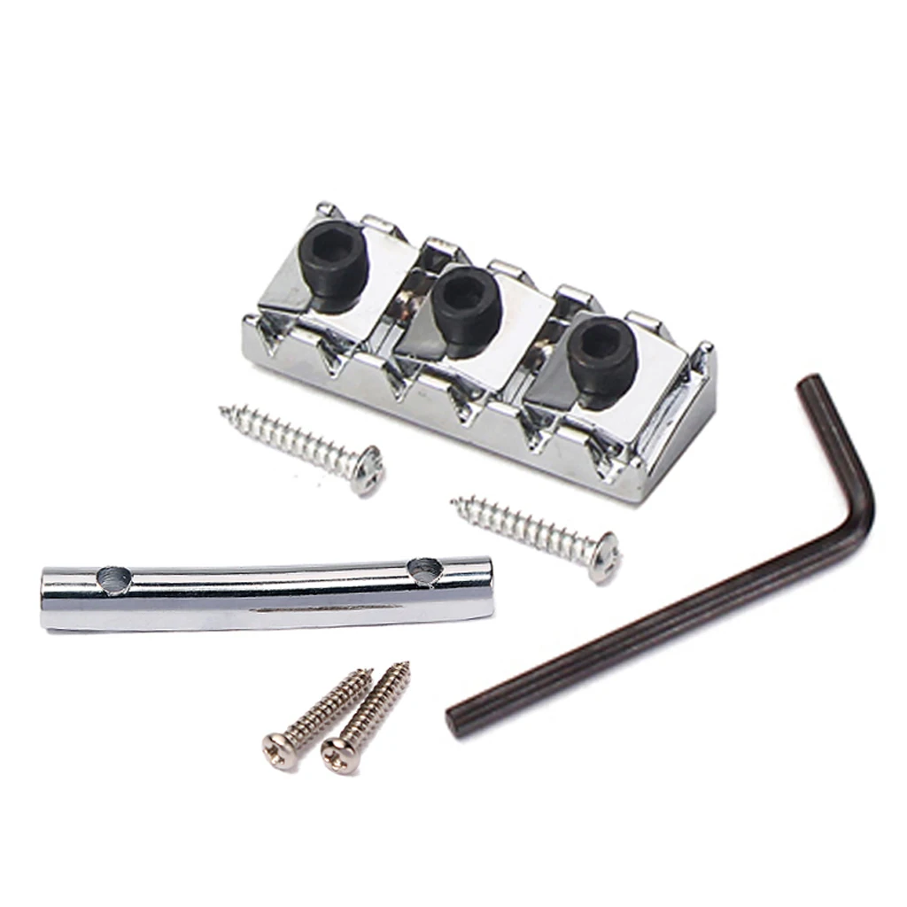 Locking Nut and String Tension Bars String Retainers for Floyd Rose tremolo Guitar Bridge - Chrome