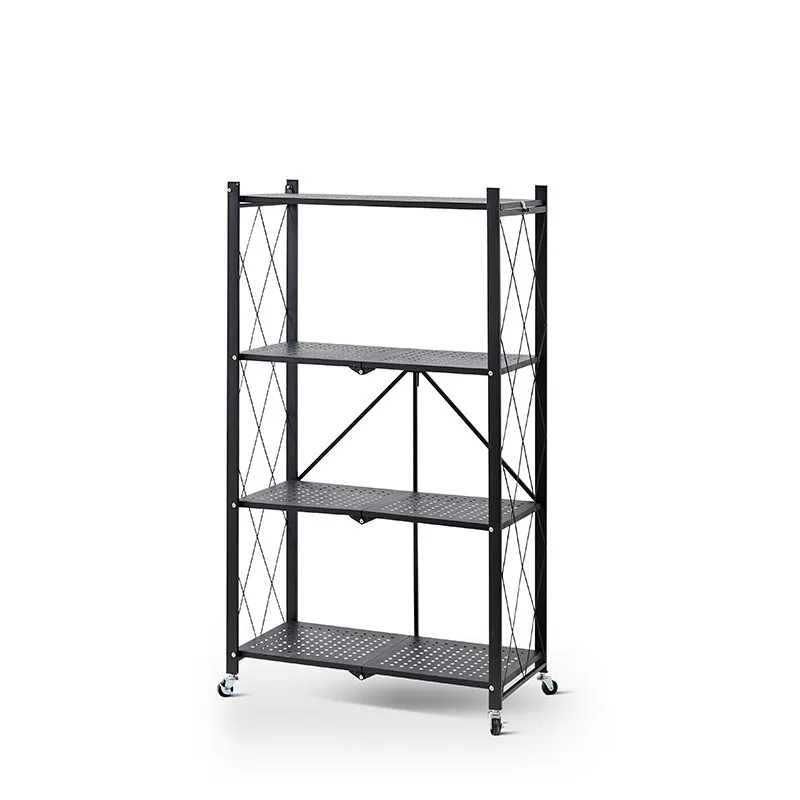 Kitchen Installation-free Folding Rack Floor-to-ceiling Multi-layer Hole Board Household Microwave Oven Pot Oven Storage Rack