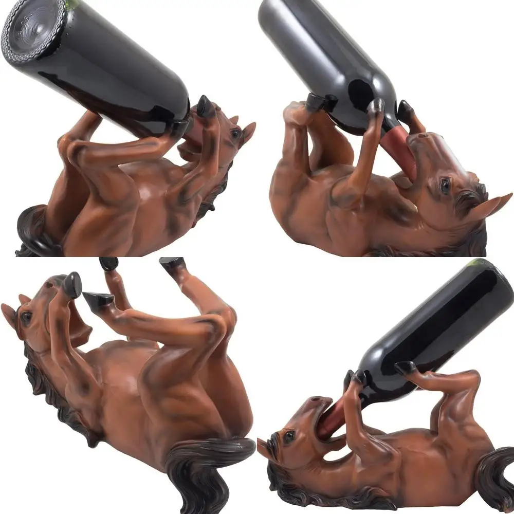 

Country Farm Style Horse Bottle Holder for Kitchen Table, Decorative Wine Rack, and Western Themed Centerpiece Gifts