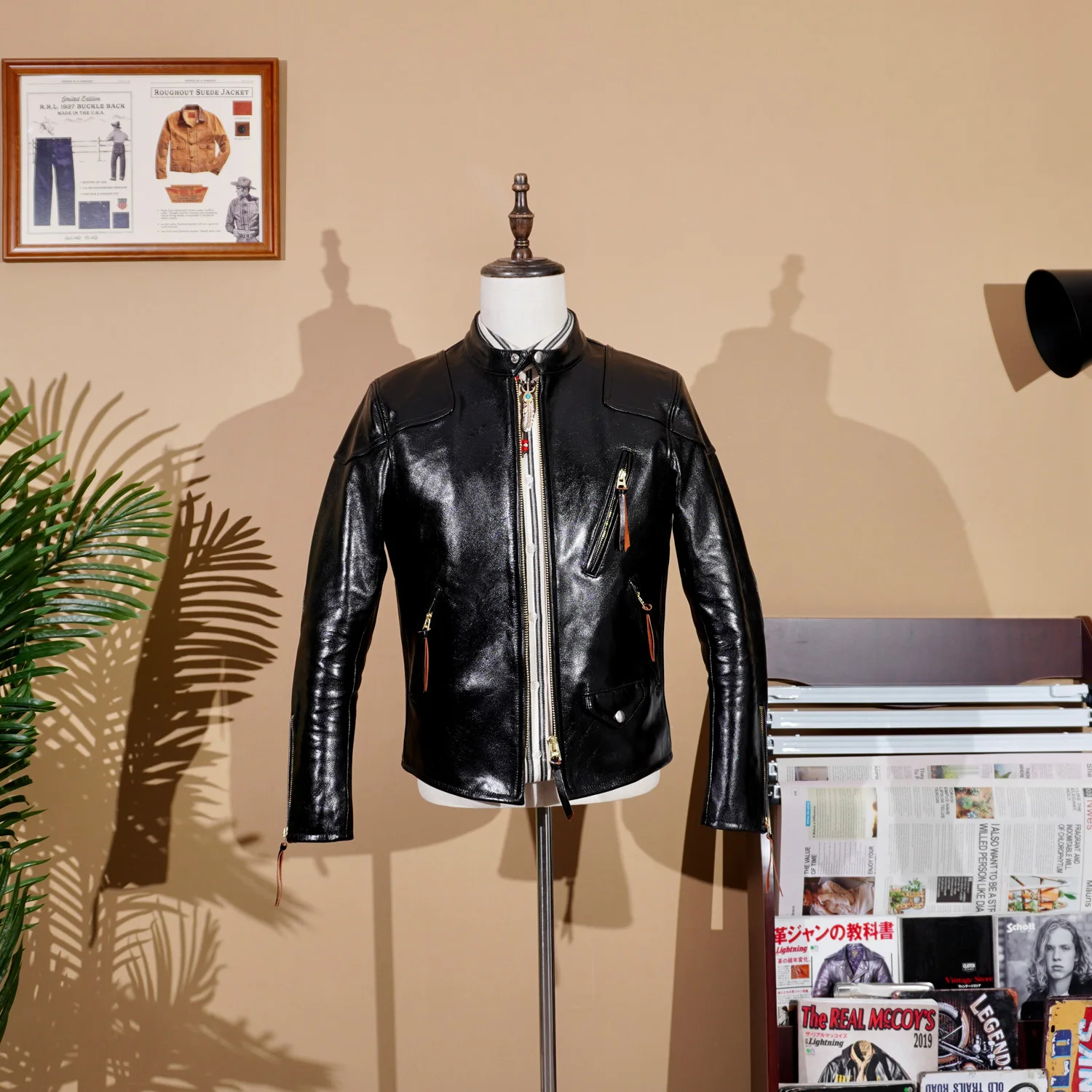Men's Tea Core Horsehide Biker Jacket Slim Fit