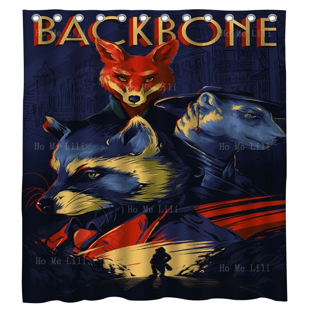 Video Game Backbone Fun Kung Fu Hard Detective Raccoon Shower Curtain For Bathroom Decor