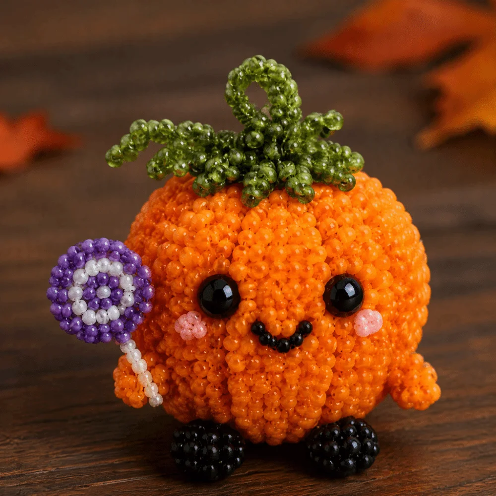 Tiny Beads Halloween Beaded Dog Kit Cute Design Creative Craft 3D Beaded Animal Kit Animal Shape Bead Weaving Kit Gift Giving