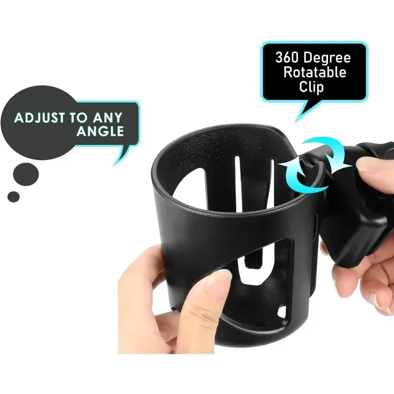 جديد لعربات الأطفال ستانلي كوينشر (30 و40 أونصة) وآيس فلو (20 و30 أونصة) الرقمية Nc Stroll-n-Sip حامل الكأس الأسود #1