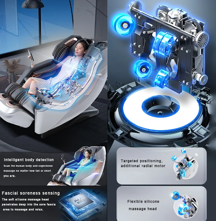 VCT Luxury 3D Robotic Massage Chair Foot Roller AI Voice Health Check Zero Gravity Full Body Leg Airbag Infrared Physiotherapy