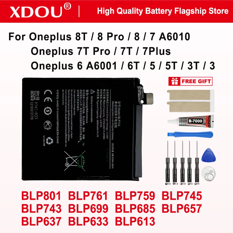 New BLP801 BLP761 BLP759 BLP745  BLP743 BLP699 BLP685 BLP657  BLP637 BLP633 BLP613 Battery For OnePlus 8T/ 8 Pro/8