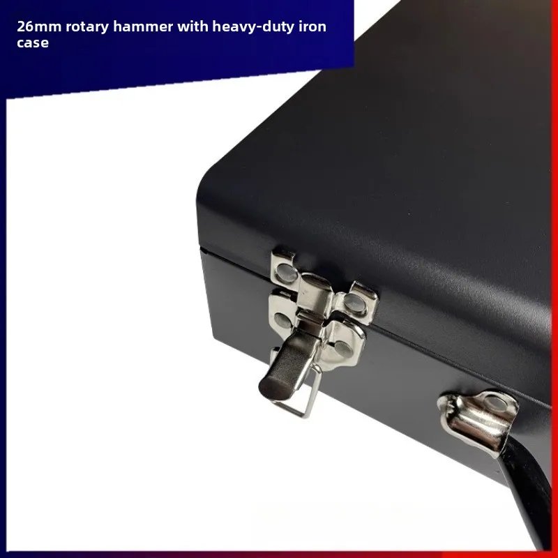 Heavy Duty Metal Tool Box for 26mm Impact Drill,Reinforced Iron Storage Case with Latches,Portable Carry Box for Electric Hammer