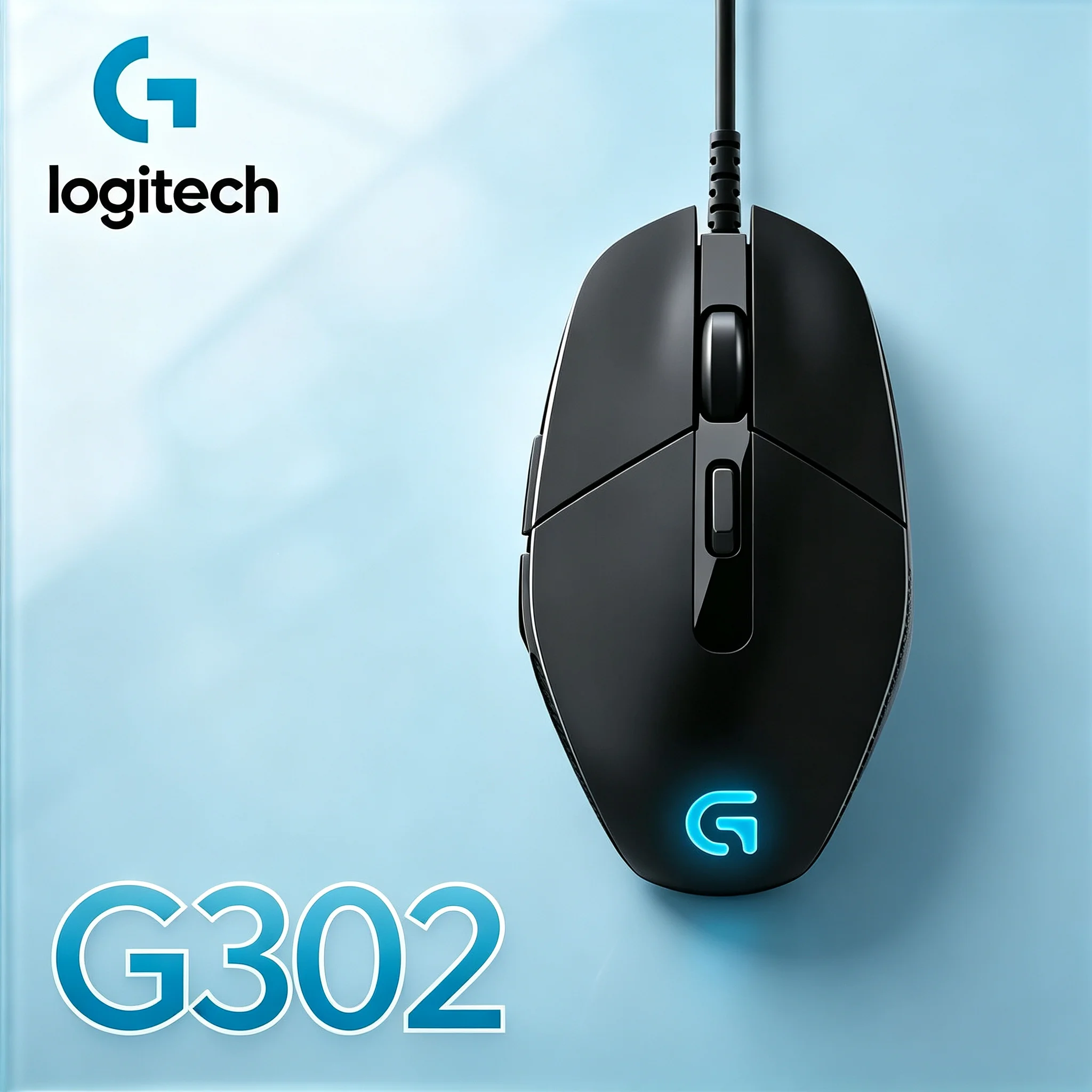 Logitech G302 Gaming Mouse USB Cable Connection 6 Programmable Keys 4000DPI RGB Ambidextrous Mice For PC Gamer Home Office