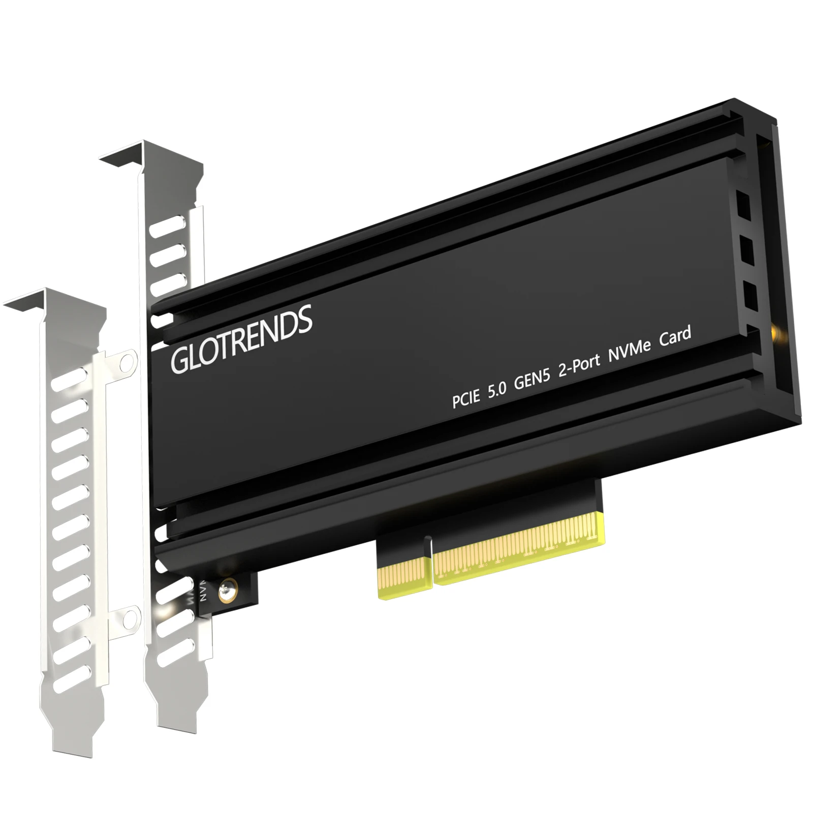 2-slot M.2 NVMe to PCIe 5.0 Adapter, Software M.2 NVMe SSD RAID, No PCIe Bifurcation