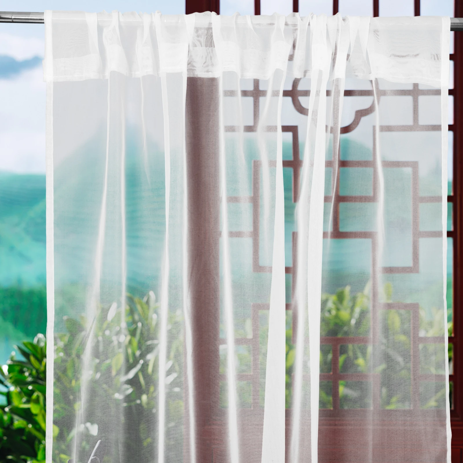 

2Pcs Sheer Voile Window Drape White Semi Window Sheer Curtain Long Light Filtering Bedroom Living Room Nursery Decor