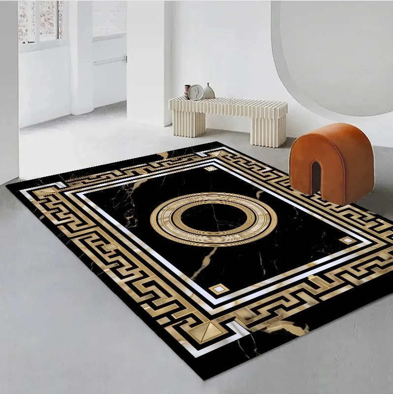 Living Room Decoration Luxury Carpet European Marble Decor Floor Mat Coffee Table Sofa Area Rugs Rooms Lounge Rug Soft Non Slip