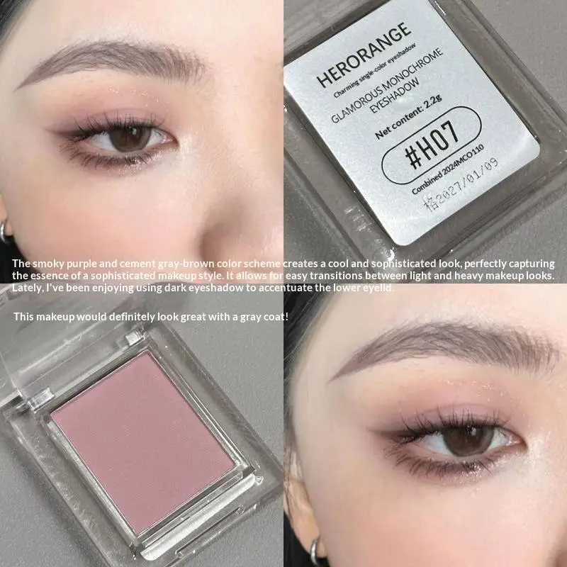 HERORANGE sombra de ojos mate colorete rosa melocotón contorno de cara marrón desnudo impermeable de larga duración brillo mate sombra de ojos imprimación maquillaje