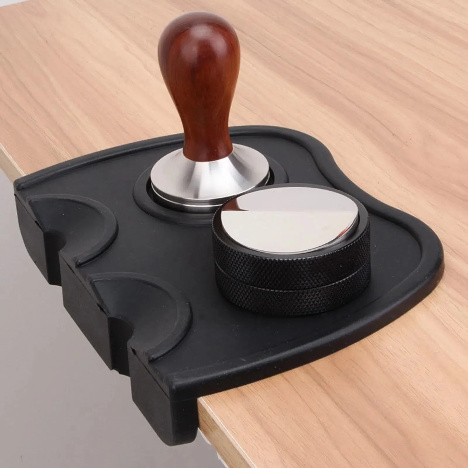 Tamper per caffè espresso Tappetino Stazione Pressa Supporto per pressatura Tappetino angolare Tappetino per caffè in silicone Strumenti WDT Pressa