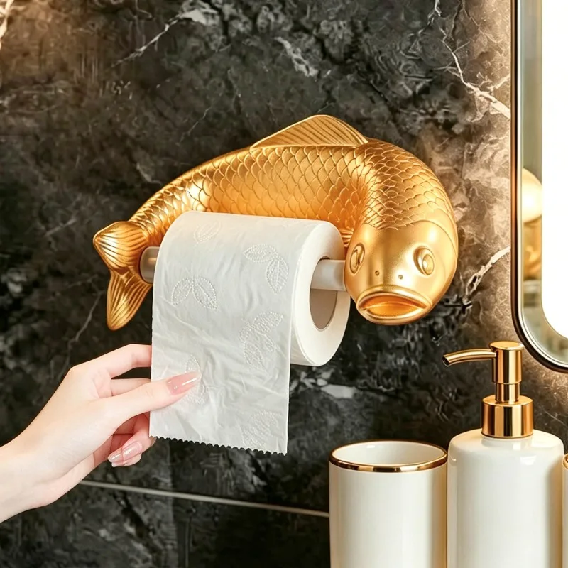 Toilet roll paper holder Creative personalized toilet tissue holder Wall-mounted household toilet paper holder