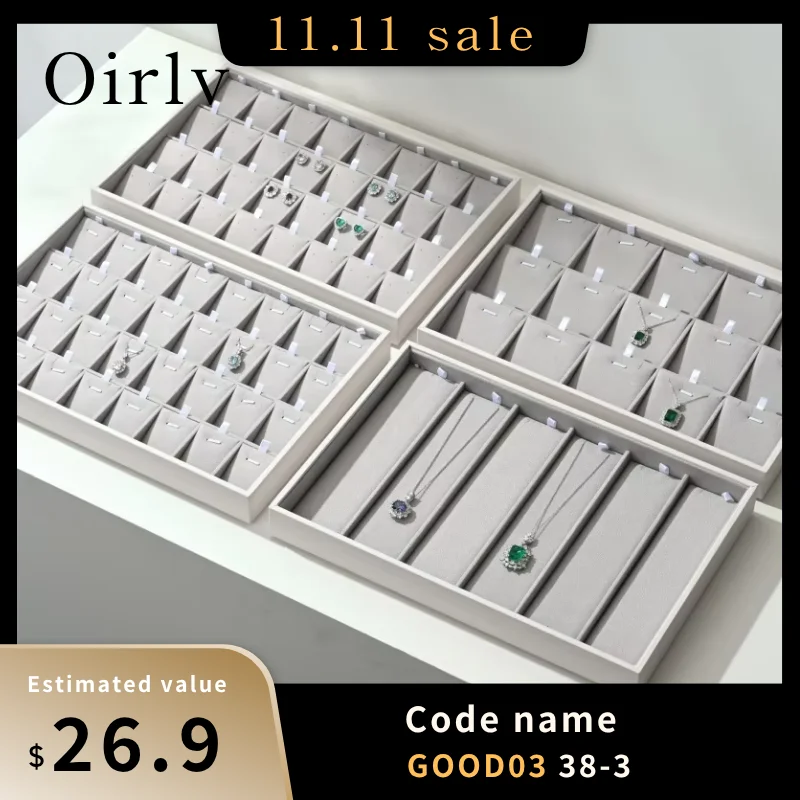 

Oirlv Soft Velvet Stackable Jewelry Tray Case Jewelry Display Storage Box Portable Ring Earrings Necklace Organizer Box Jewelry