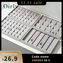 Oirlv Soft Velvet Stackable Jewelry Tray Case Jewelry Display Storage Box Portable Ring Earrings Necklace Organizer Box Jewelry
