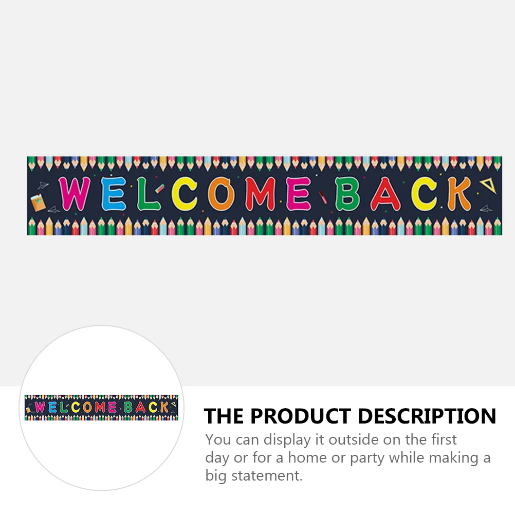 

Back to School Welcome Banner Hanging Sign for Porch Window Wall Decoration Welcome Sign Classroom Banner Ornament