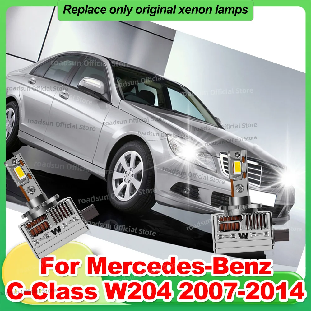 

Led Canbus Car Headlights Bulbs 1:1 HID Xenon Auto Lamp 6000K For Mercedes Benz C Class W204 2007-2014 2011 2012 2013