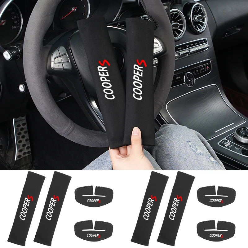 

Car Interior Supplies Suede Fluff Seat Belt Cover For MINI Cooper JCW WORKS R55 R56 F55 F56 R57 R58 R59 R60 R50 R53 R52 Clubman
