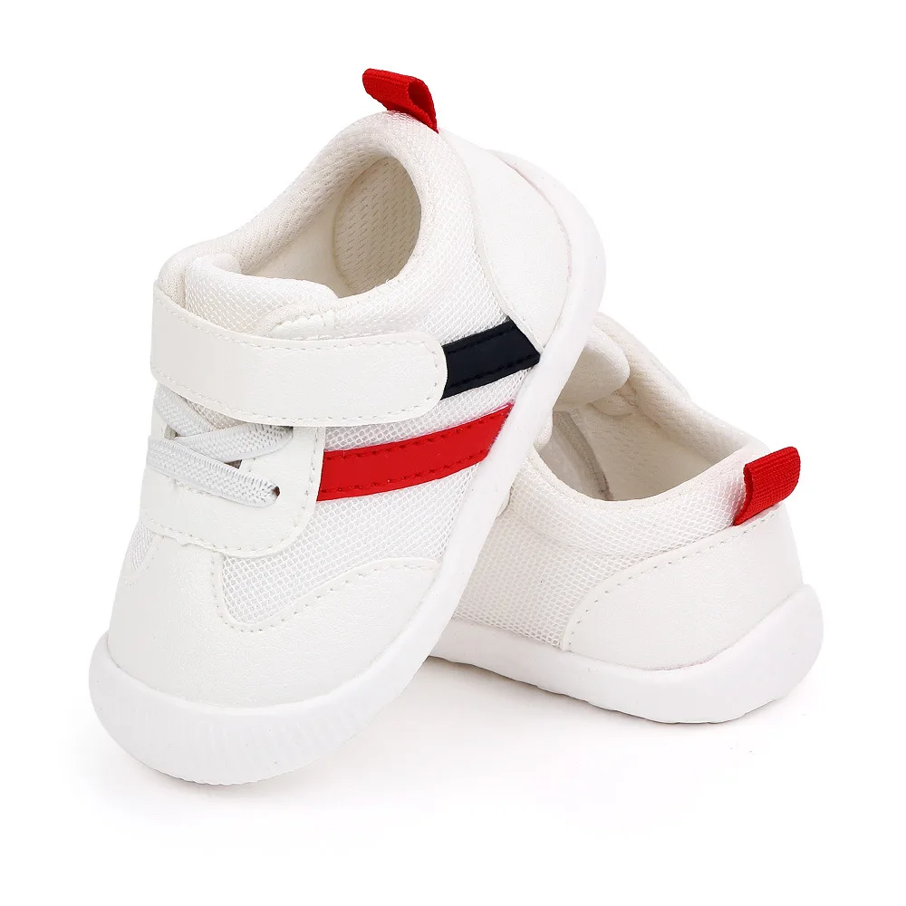 Baby white shoes, baby toddler shoes, soft soles, boys and girls sports shoes that do not fall off, spring and autum flats 2557