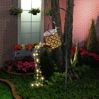 Solar Watering Can Light Hanging Kettle Lantern Outdoor Waterproof Garden Landscape Light Retro Waterfall Lamp for Patio Yard