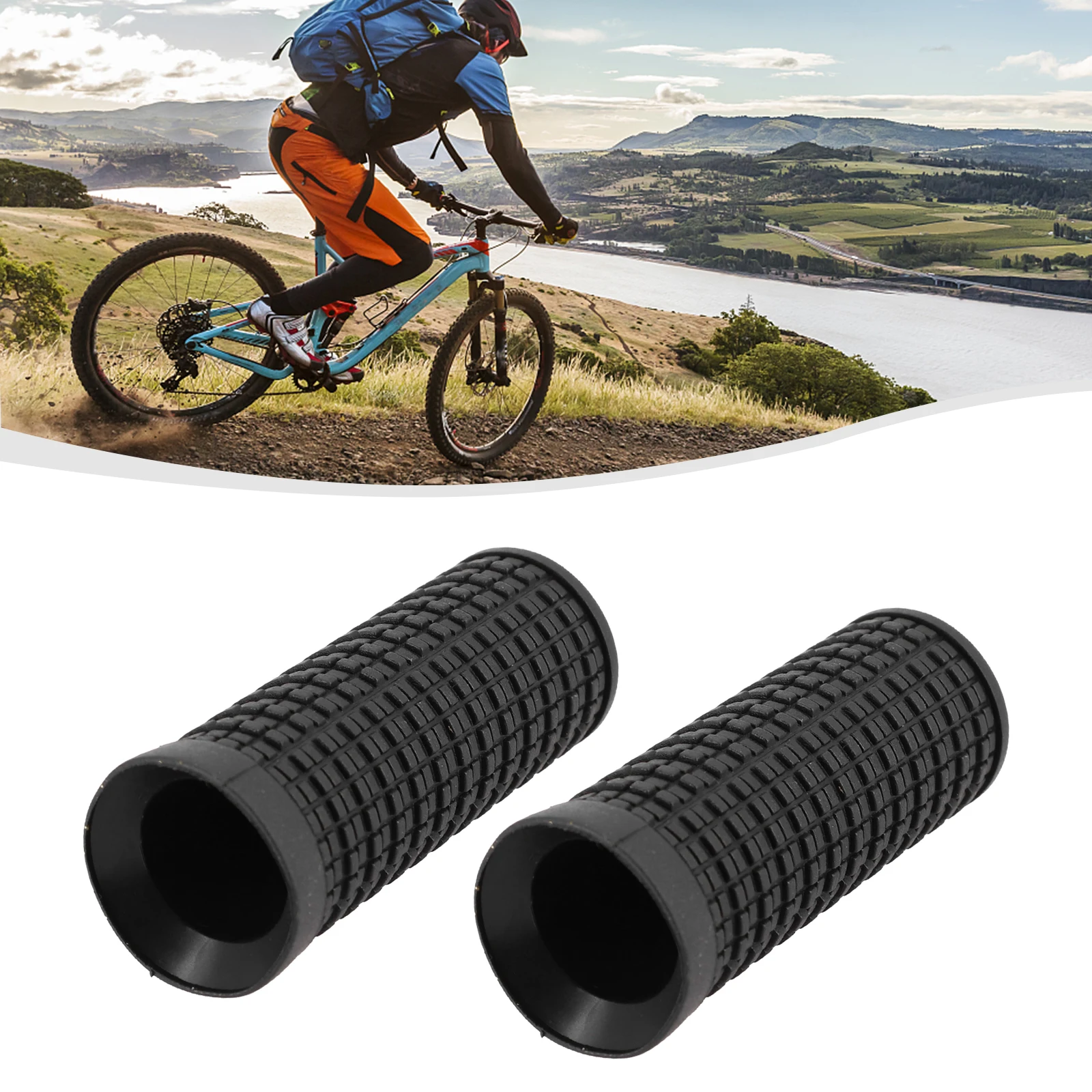 22.2x75mm Bicycle Grips Mountain Handlebars Gloves Bicycle Handlebar-Grip Bar For SL-RS35 Short Non-slip Rubber