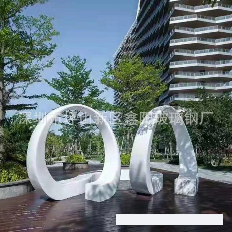 

Creative FRP landscape stool community park shopping mall Meichen rest curved FRP combination stool customization