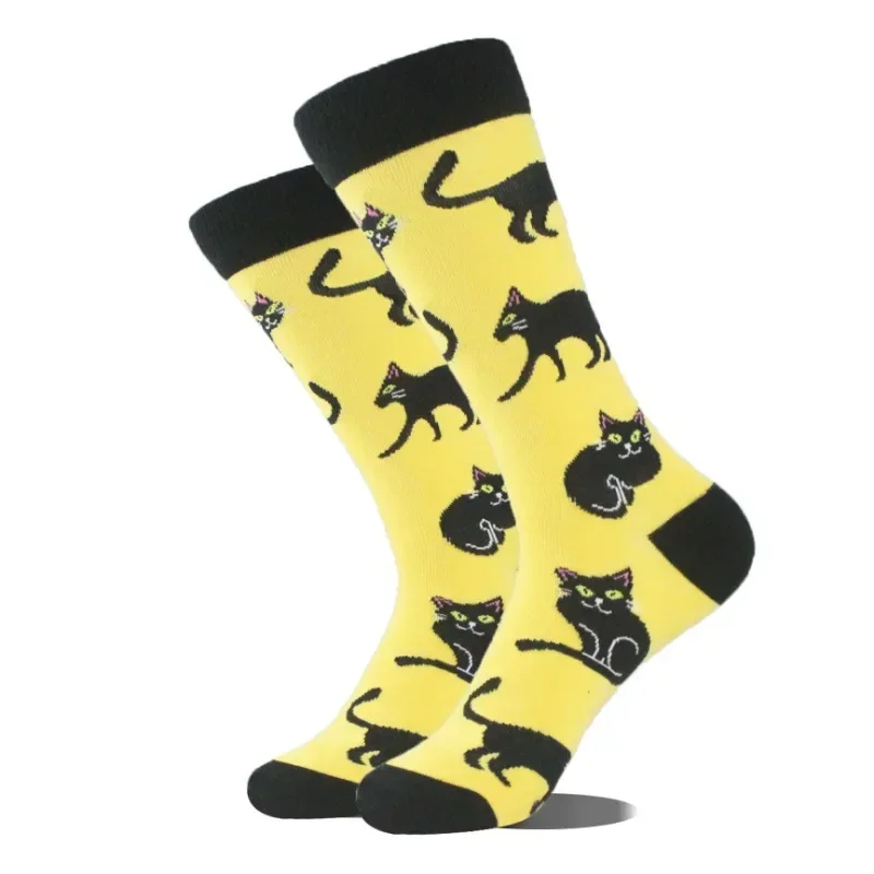 Animal Funny Socks Men Divertidos Happy Aliens Dinosaur Pug Panda Flamingo Cactus Sokken Unisex Novelty Skateboard Crazy Meias