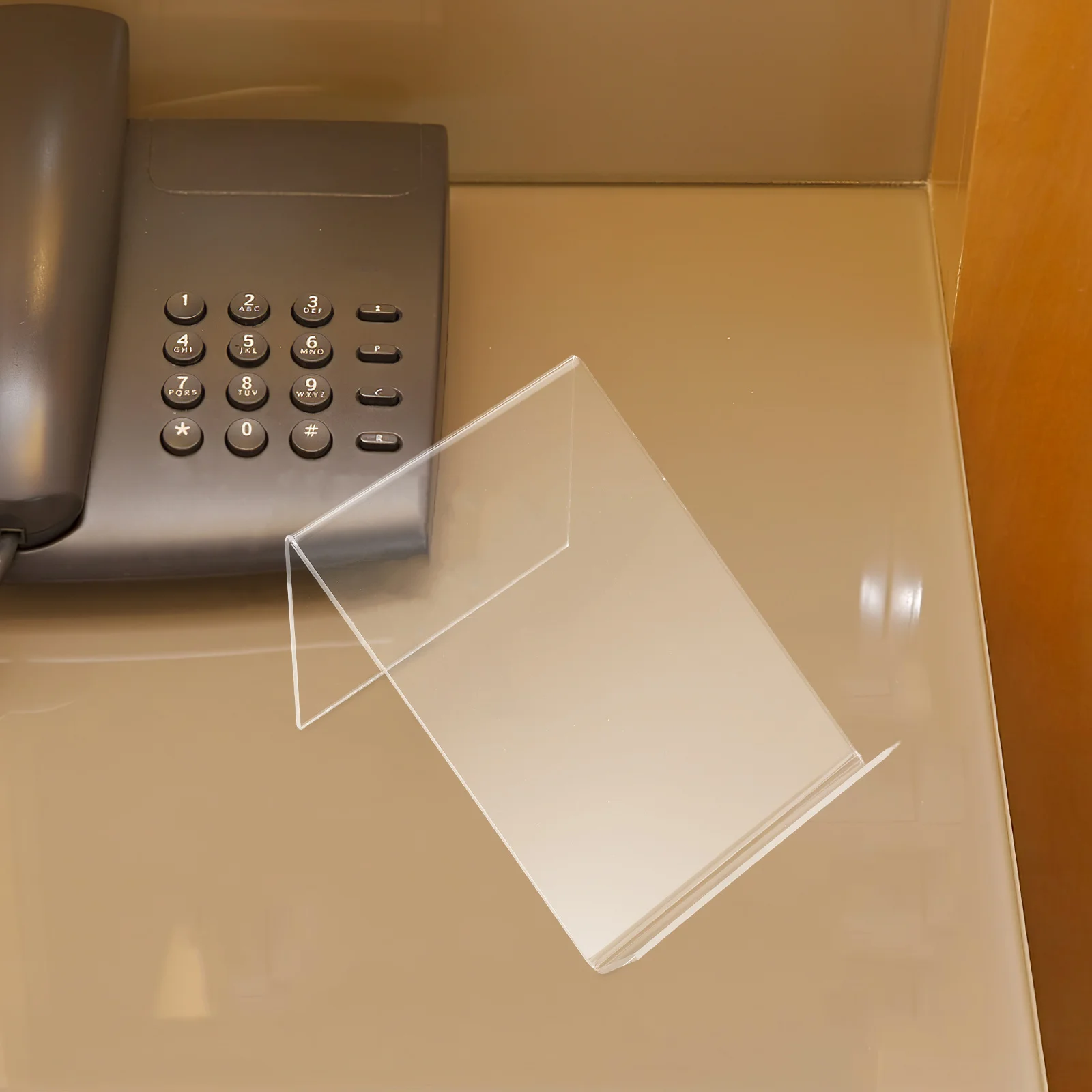 

Transparent Clear Acrylic Phone Holder Portable Desk Phone Stand Elevated Widened Design for Office Home Use Acrylic Risers