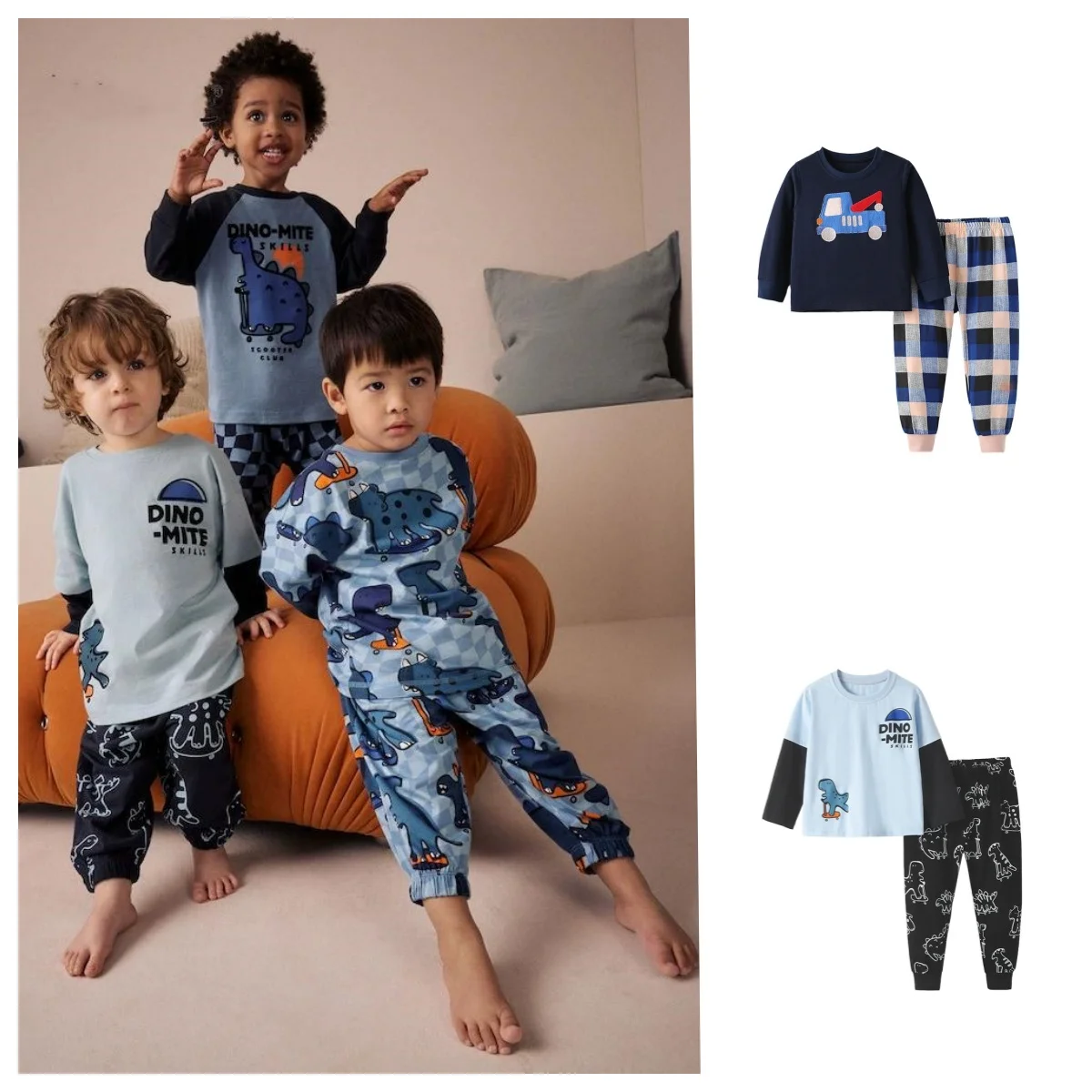 2pcs/set Fall and Winter Children's Facecloth Pajamas Boys and Girls Cardigan Thickened Warm Home Clothing Pajamas Children's