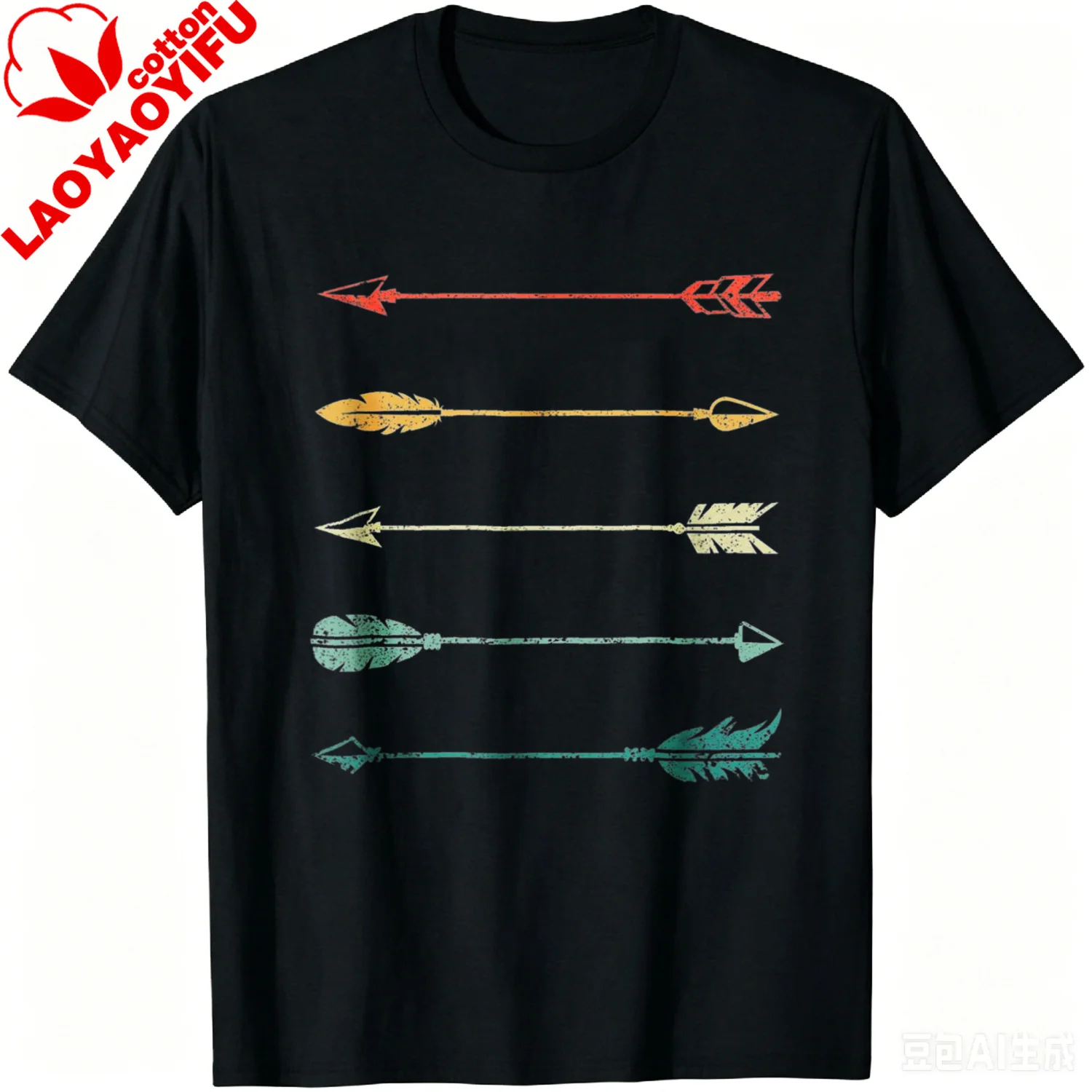 Vintage Arrow Traditional Archery Arrows Bow Hunting Retro T-Shirt Funny  Men's and Women's 100% Cotton Printed T-shirt