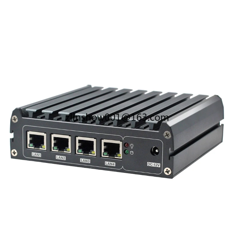 Industrial J1900 E3845 Fanless 4lan mini PC VGA HD Display for firewall