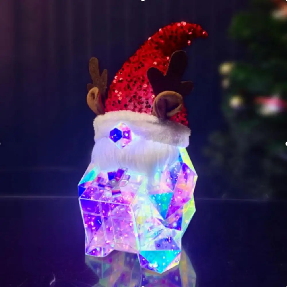 Mesmerizing Crystal-like Colors Handmade Led Christmas Night Light Featuring 3d Santa Claus Snowman for Xmas Wedding for Night