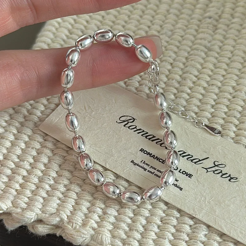 

[Cciris.Com] S925 Silver Beaded Bracelet Nickel Free Lead Safe Hypoallergenic Minimalist Wholesale Stacking Jewelry for Women