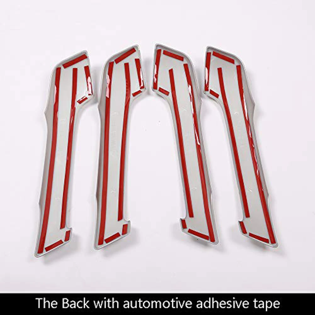 لتويوتا لاند كروزر برادو 2010 2018 مقبض الباب الداخلي تقليم فضي اللون 4 قطعة مادة ABS حماية من الخدش #2