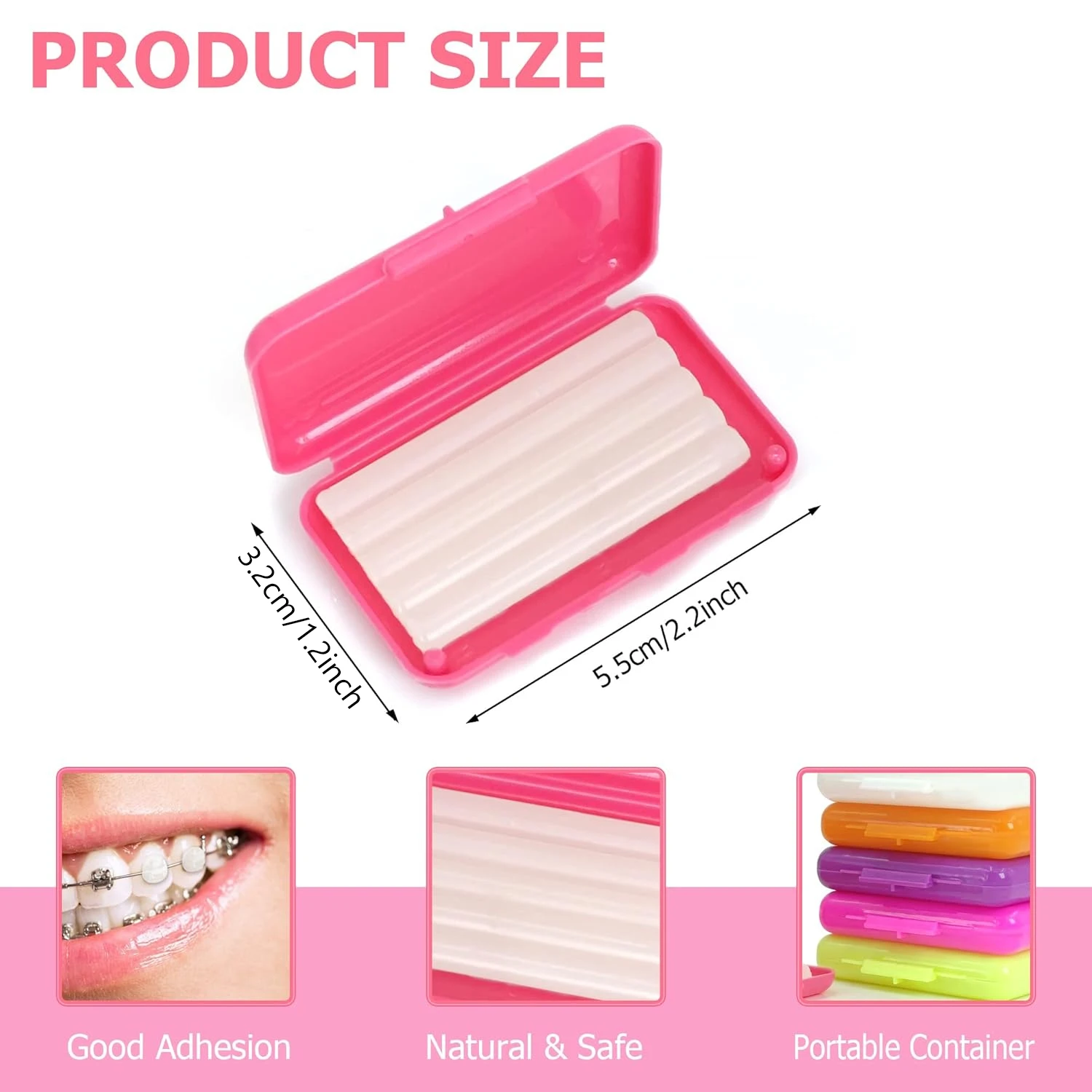 1PCS Dental Wax for Braces Orthodontic Wax for Teeth Oral Appliances with Colorful Storage Case and Small Plastic Cutter Repair