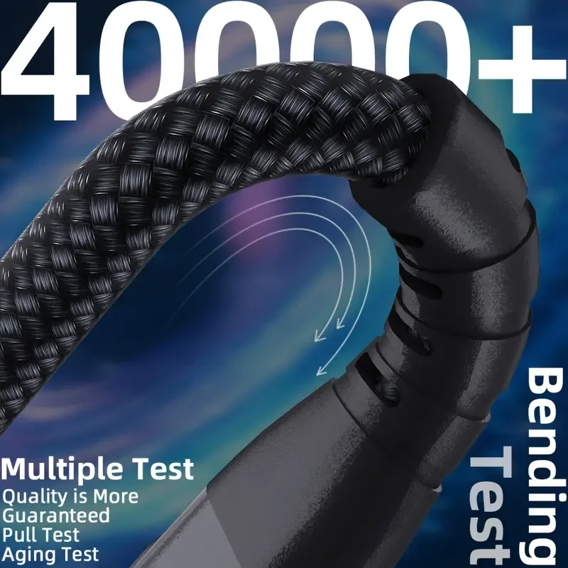 1 متر 2 متر 3 متر USB C إلى نوع C سلك شاحن سريع نايلون مضفر 5A ماكس شحن سريع آيفون 15 16 لسلك طاقة أندرويد #3