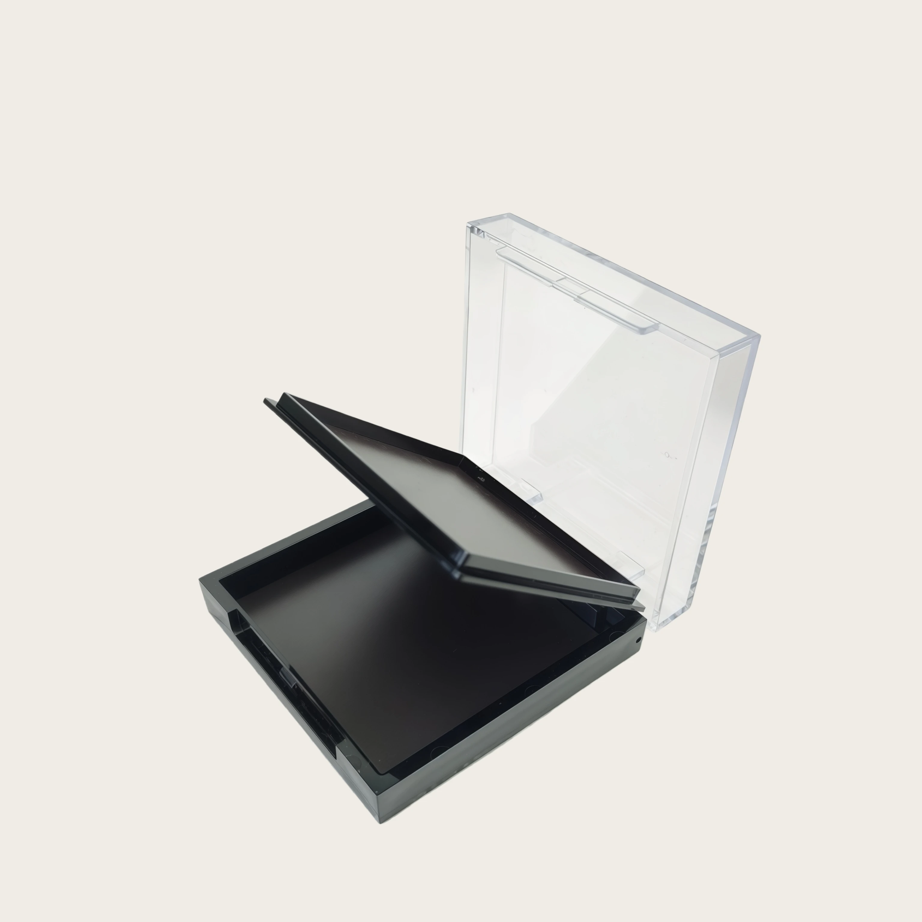 Clear Lid Double Layer Magnetic Empty Palette Refillable DIY Eyeshadow Blush Foundation Pressed Powder Case Makeup Storage Box