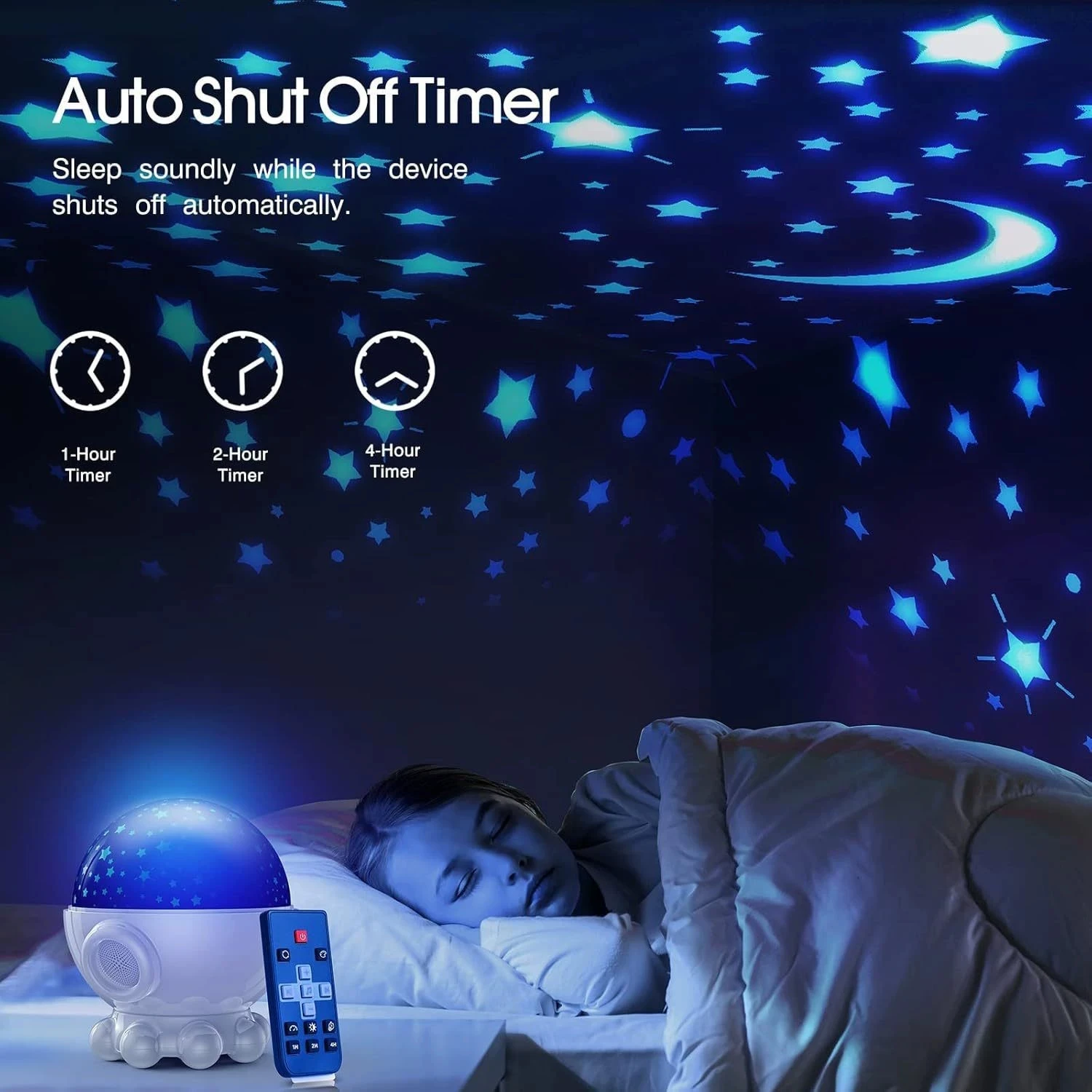 Kids Night Light Projector, Octopus Galaxy Light with Soothing Music Box & 360° Rotation, USB Rechargeable Starry Sky Projector