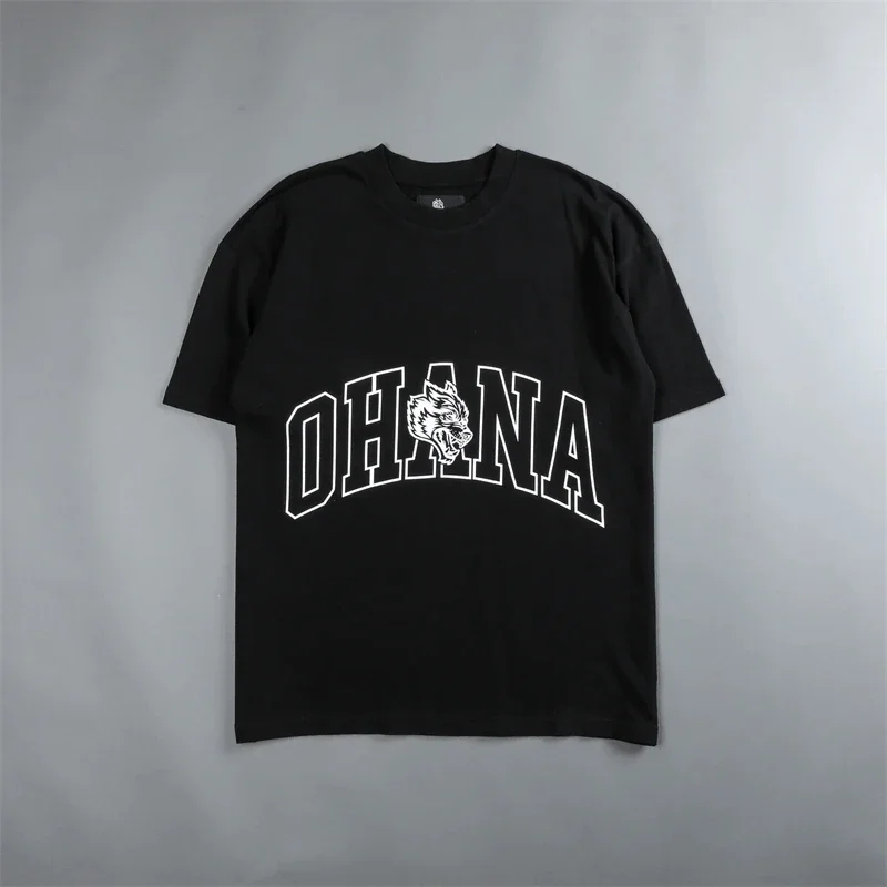

DARC WOLVES OHANA «ПРЕМИУМ» мужская футболка с принтом, повседневные футболки для мужчин, летние футболки унисекс с короткими рукавами, топы