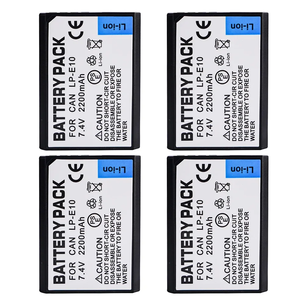 LP-E10 LP E10 2200mAh LPE10 Batteria ricaricabile per Canon EOS 1100D 1200D 1300D 2000D 4000D Rebel T3 T5 T6 KISS X50 X70 Batteria