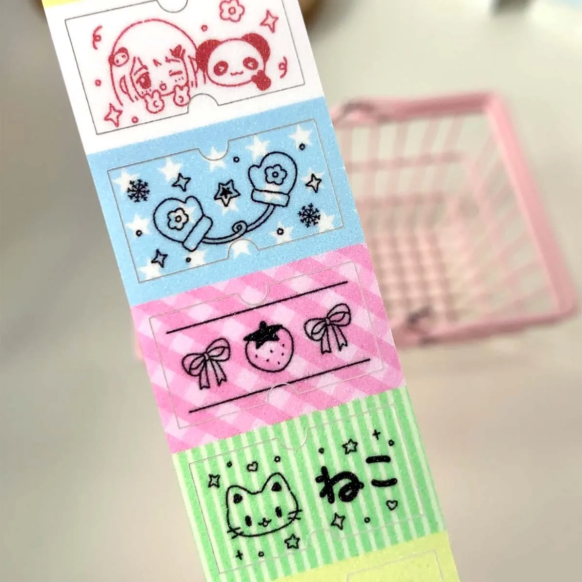 Kawaii Label Sticker Tapes Graffiti Style Deco Sticker for Arts Crafts Album Decorative Masking Tapes Journal Planner