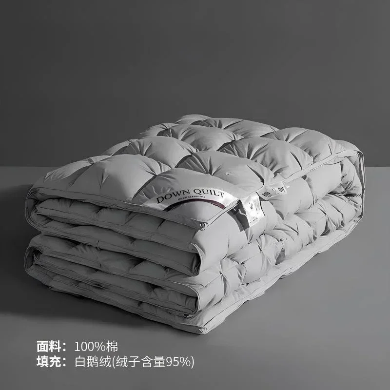 Household Wedding Goose Down Quilt Tight Woven Silent Fabric Comforters Cold-Resistant Thick Winter Duvet Cozy Fluffy Texture