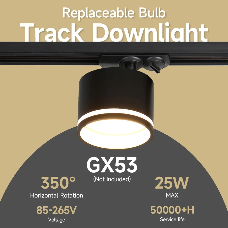 GX53 Track Light Replaceable light bulb Ceiling Light 220V Rotatable Spotlight For Living Room Bedroom Store Chandelier Lighting