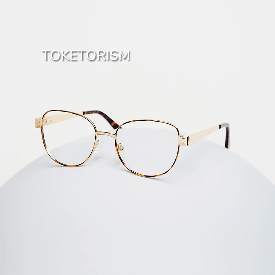 

Toketorism New Eyeglasses Frame For Women Trendy Anti Blue Computer Glasses Men's Round Optical Glasses Frames