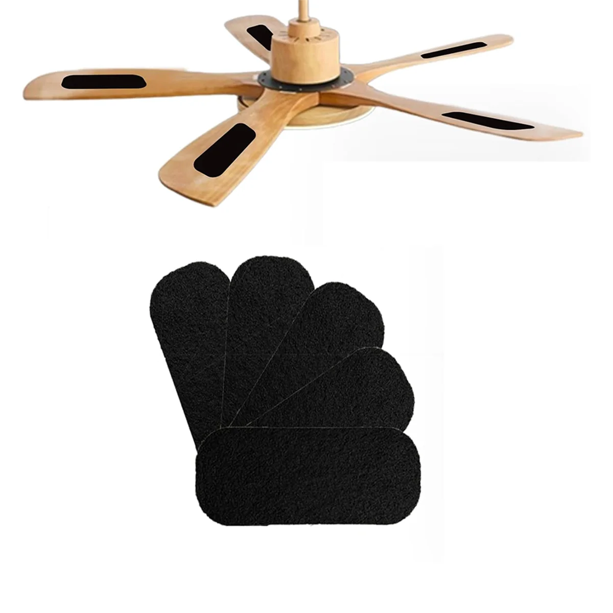 Ceiling Fan Air Filter, Activated Coconut Carbon Filters, Easily Sticks on Ceiling Fan Blade Top, Invisible & Aesthetic