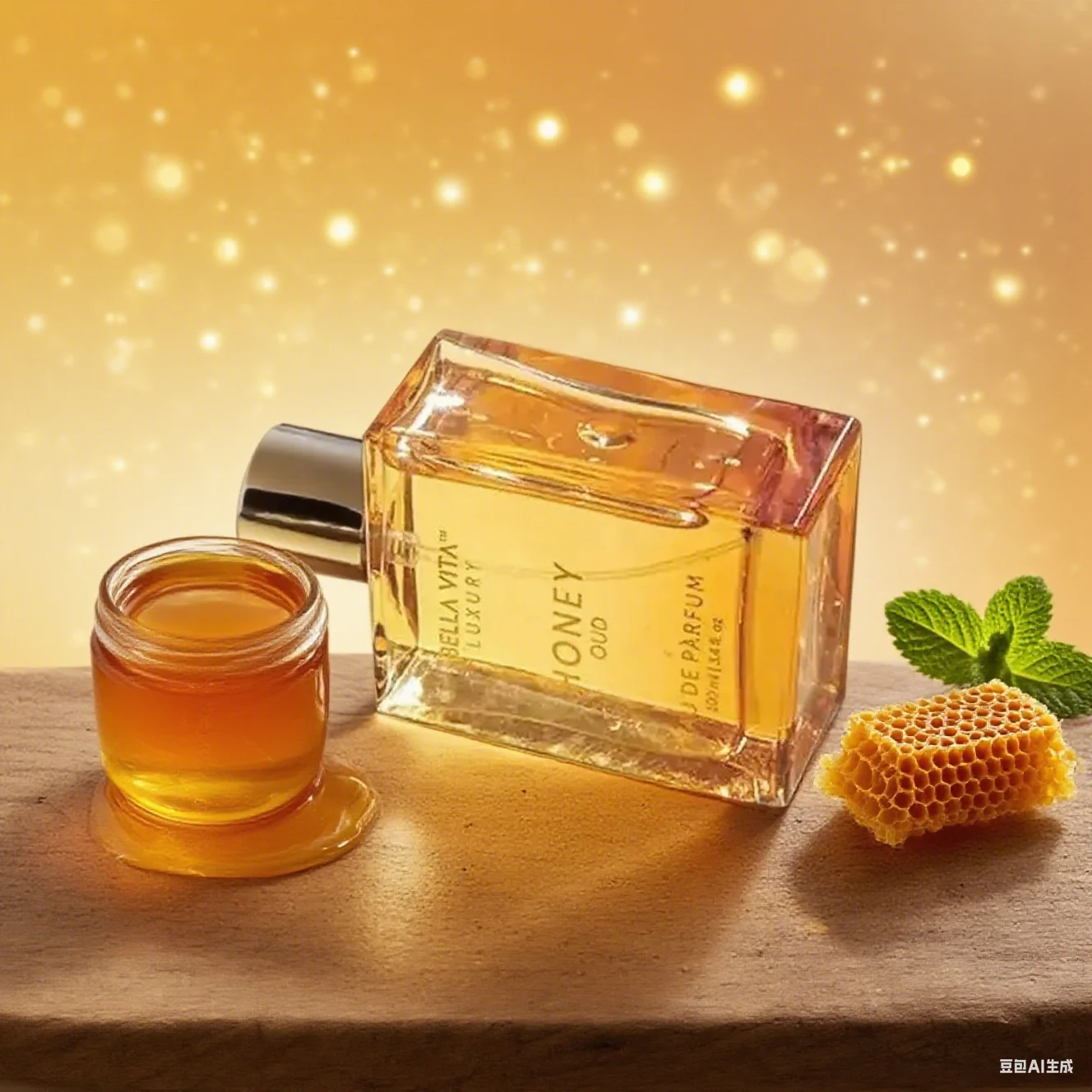 BELLAVITA HONEY OUD Neutrale Parfum - Rijke Honing-Oud Mengsel, 100ml Luxe Eau de Parfum